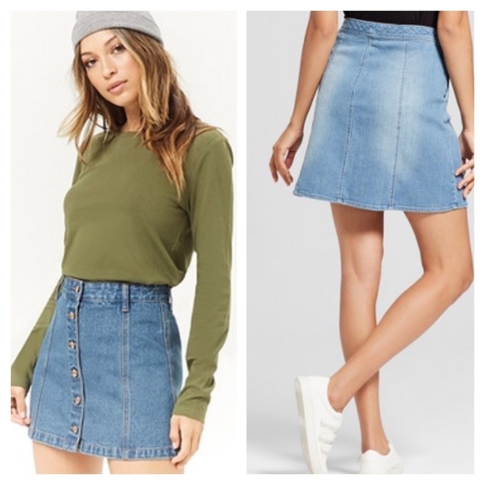 Denim Co. Front Button High Rise Skirt Size 4
